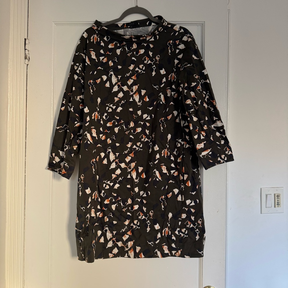 COS Printed Wide-neck boat neck geometric Dress Size 10